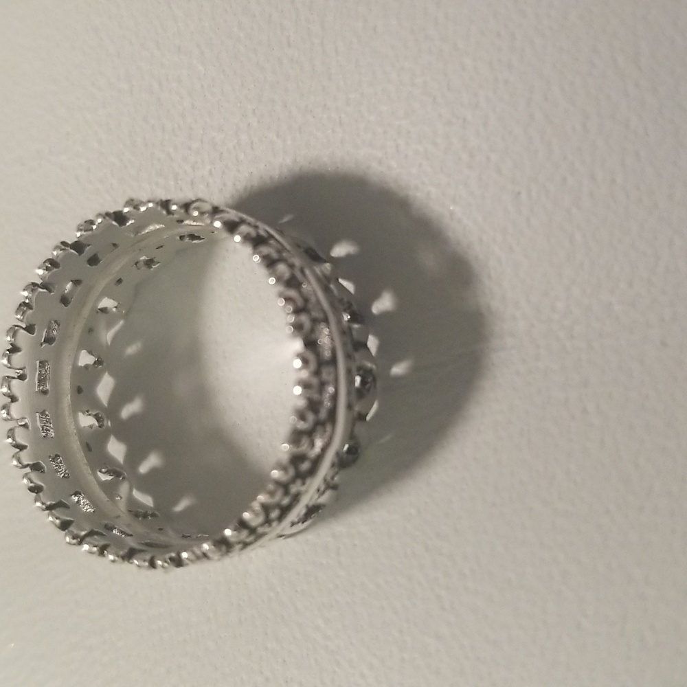 Women's 925 Sterling Silver Vintage  Engraved Ring; Size 7